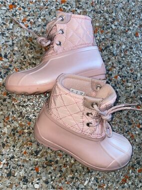 Sperry Saltwater Pink Duck Boots